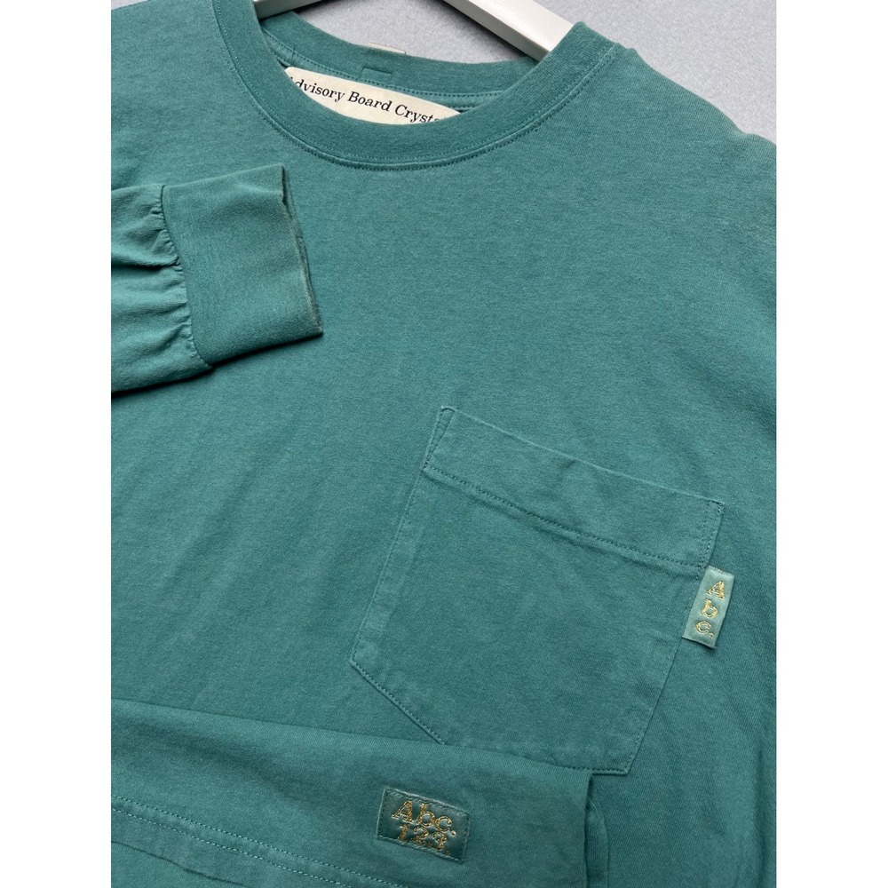 Advisory Board Crystals Abc 123 Mens‎ Long Sleeve Pocket T-Shirt Teal Green M